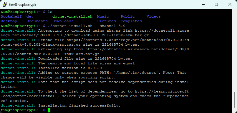 .NET Runtime auf Raspberry Pi installieren